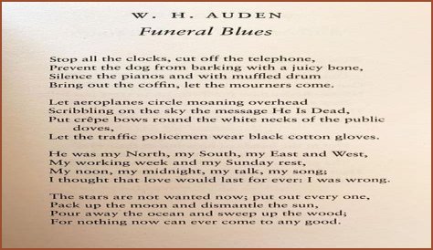W.H. Auden - Poems, Funeral Blues & Quotes